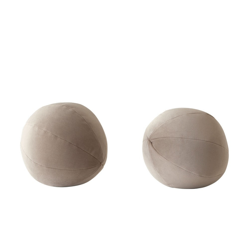 Hito Set of 2 Accent Pillows | Round Shape | Brown Velvet w Polyester Fill BM338706