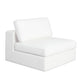 Lipi Modular Armless Chair | Plush Mist White | 41" Solid Wood Frame