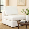 Lipi Modular Armless Chair | Plush Mist White | 41" Solid Wood Frame