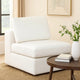 Lipi Modular Armless Chair | Plush Mist White | 41" Solid Wood Frame