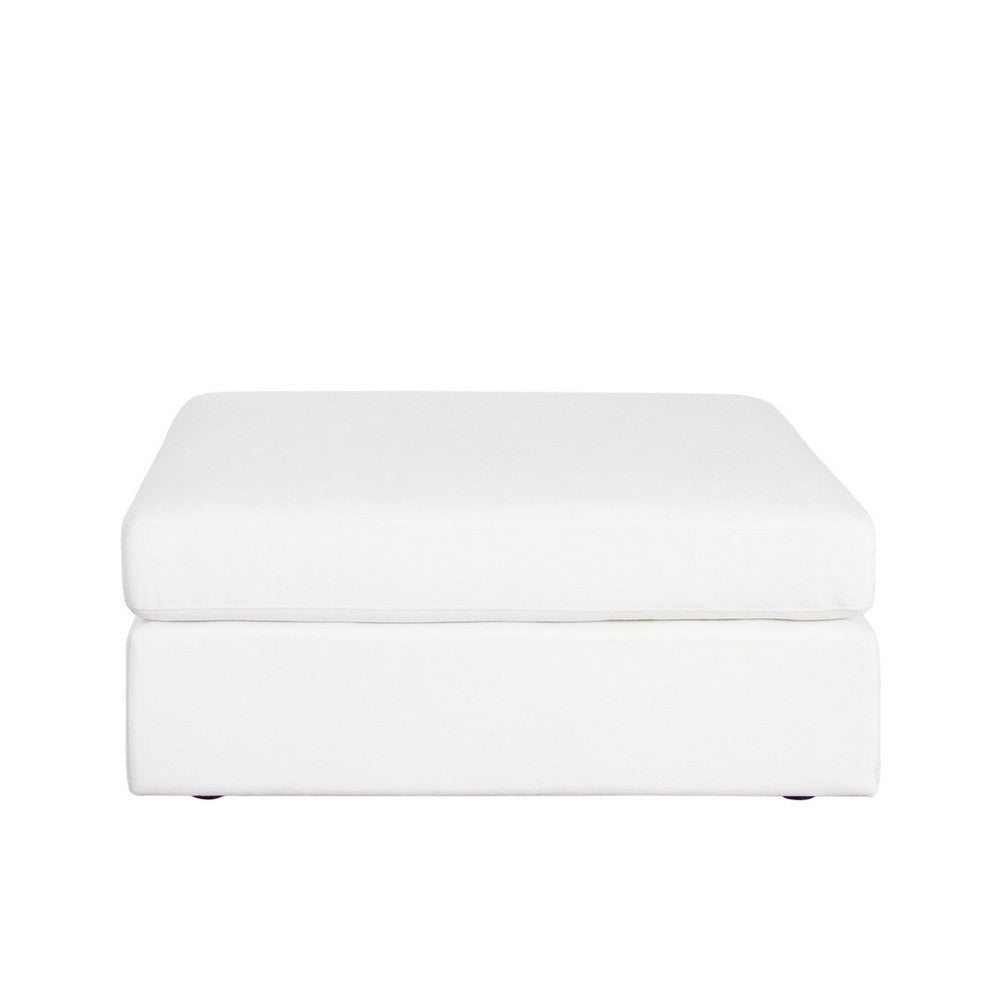 Lipi Accent Ottoman | Plush Mist White | 42’’ Solid Wood Frame BM338708