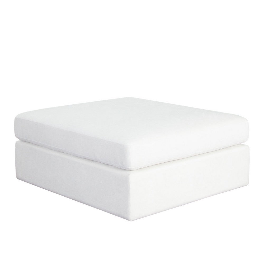 Lipi Accent Ottoman | Plush Mist White | 42’’ Solid Wood Frame BM338708