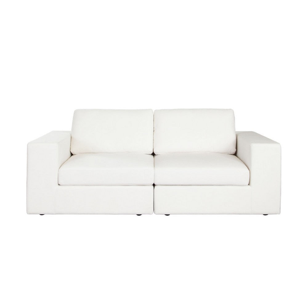Lipi 2pc Modular Sofa Set | Mist White | 82’’ Solid Wood Frame BM338709