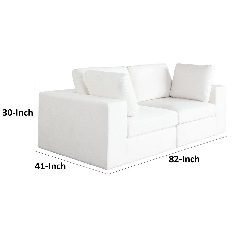 Lipi 2pc Modular Sofa Set | Mist White | 82’’ Solid Wood Frame BM338709