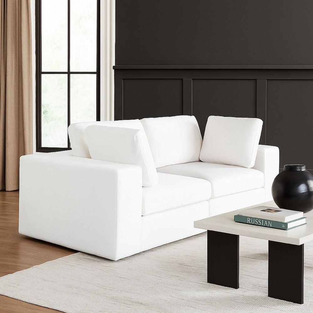 Lipi 2pc Modular Sofa Set | Mist White | 82" Solid Wood Frame