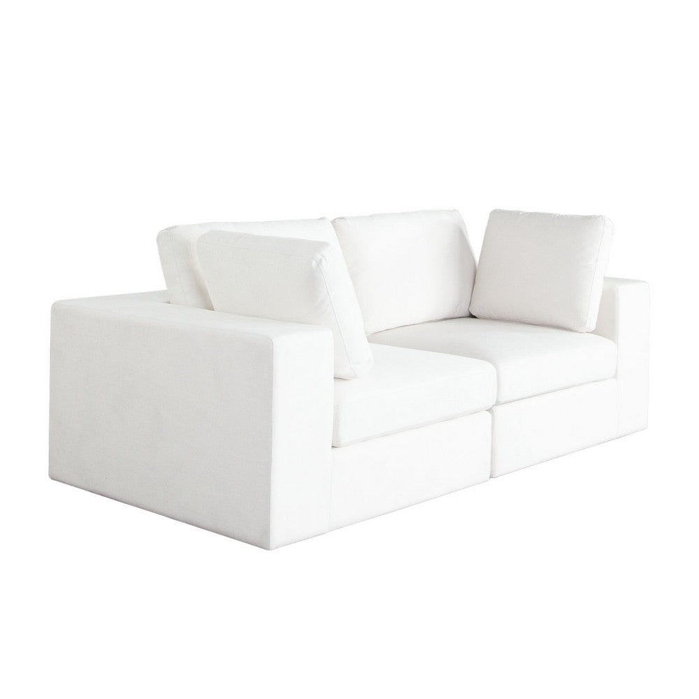 Lipi 2pc Modular Sofa Set | Mist White | 82’’ Solid Wood Frame BM338709