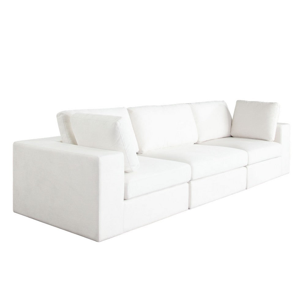 Lipi 3pc Modular Sofa Set | Mist White | 120’’ Solid Wood Frame BM338710