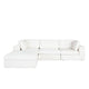 Lipi 4pc Modular Sectional Chaise Sofa Set | Mist White | 120’’ Solid Wood Frame BM338711