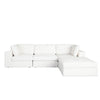 Lipi 4pc Modular Sectional Chaise Sofa Set | Mist White | 120’’ Solid Wood Frame BM338711