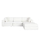 Lipi 4pc Modular Sectional Chaise Sofa Set | Mist White | 120’’ Solid Wood Frame BM338711