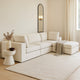 Lipi 4pc Modular Sectional Chaise Sofa Set | Mist White | 120" Solid Wood Frame