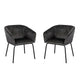 Voro Dining Chair Set of 2 | Gray Velvet | Sleek Black Metal Legs BM338713