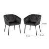 Voro Dining Chair Set of 2 | Gray Velvet | Sleek Black Metal Legs BM338713