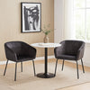 Voro Dining Chair Set of 2 | Gray Velvet | Sleek Black Metal Legs