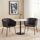 Voro Dining Chair Set of 2 | Gray Velvet | Sleek Black Metal Legs