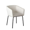 Voro Dining Chair Set of 2 | Mist White Fabric | Sleek Black Metal Legs BM338714