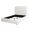 Rouk Queen Bed | 88’’ | Channel Tufted Headboard | Ivory Polyester BM338715