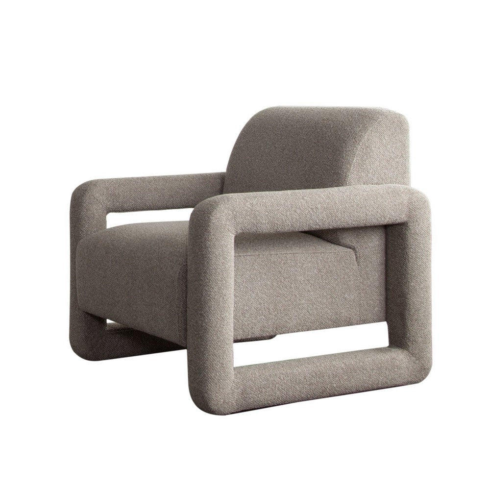 Keny Accent Chair | Open Arm Textured Mink Gray Polyester BM338717