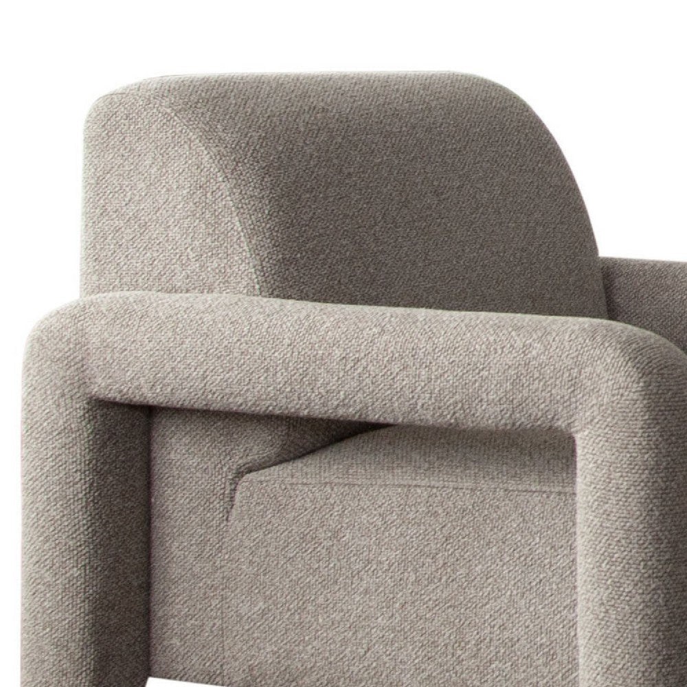 Keny Accent Chair | Open Arm Textured Mink Gray Polyester BM338717