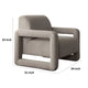 Keny Accent Chair | Open Arm Textured Mink Gray Polyester BM338717