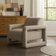 Keny Accent Chair | Open Arm Textured Mink Gray Polyester