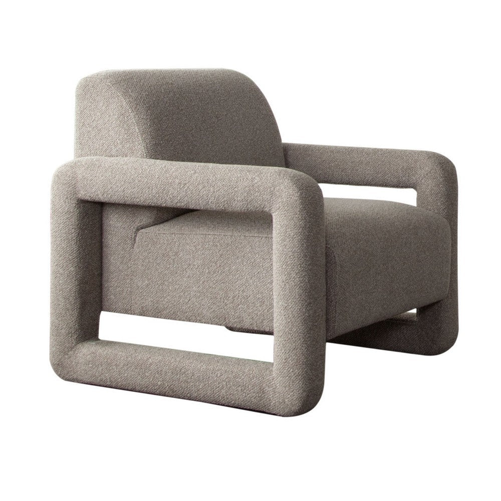 Keny Accent Chair | Open Arm Textured Mink Gray Polyester BM338717