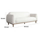 Lary Retro Modern Sofa | 84’’ Light Barley White Polyester | Caramel Brown BM338718