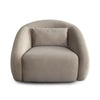 Lex Retro Swivel Accent Chair | 1 Accent Pillow | Fawn Faux Alpaca Fabric BM338719