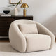 Lex Retro Swivel Accent Chair | 1 Accent Pillow | Fawn Faux Alpaca Fabric