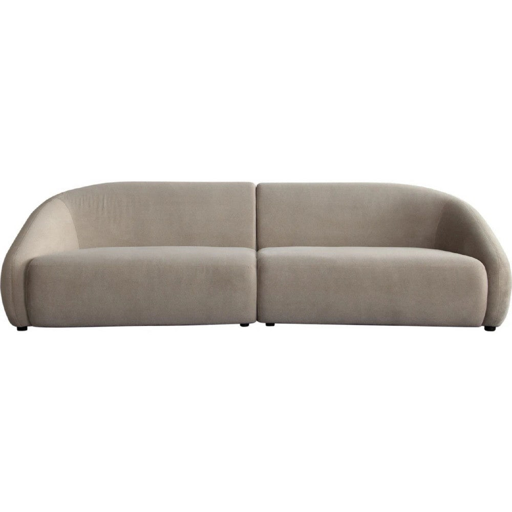 Lex Retro 2pc Sectional Sofa | 112’’ with 4 Pillows | Fawn Faux Alpaca BM338720