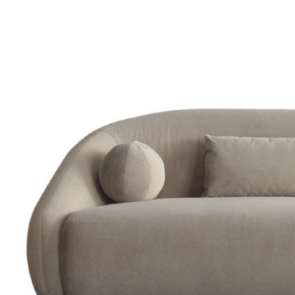 Lex Retro 2pc Sectional Sofa | 112’’ with 4 Pillows | Fawn Faux Alpaca BM338720