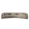 Lex Retro Curved Sectional Sofa | 152 Inch w 5 Pillows | Fawn Faux Alpaca BM338721