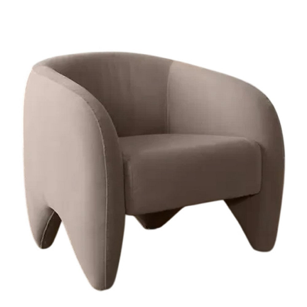 Kiol Accent Chair | Winter Mink Gray Performance Velvet | Sloping Arms