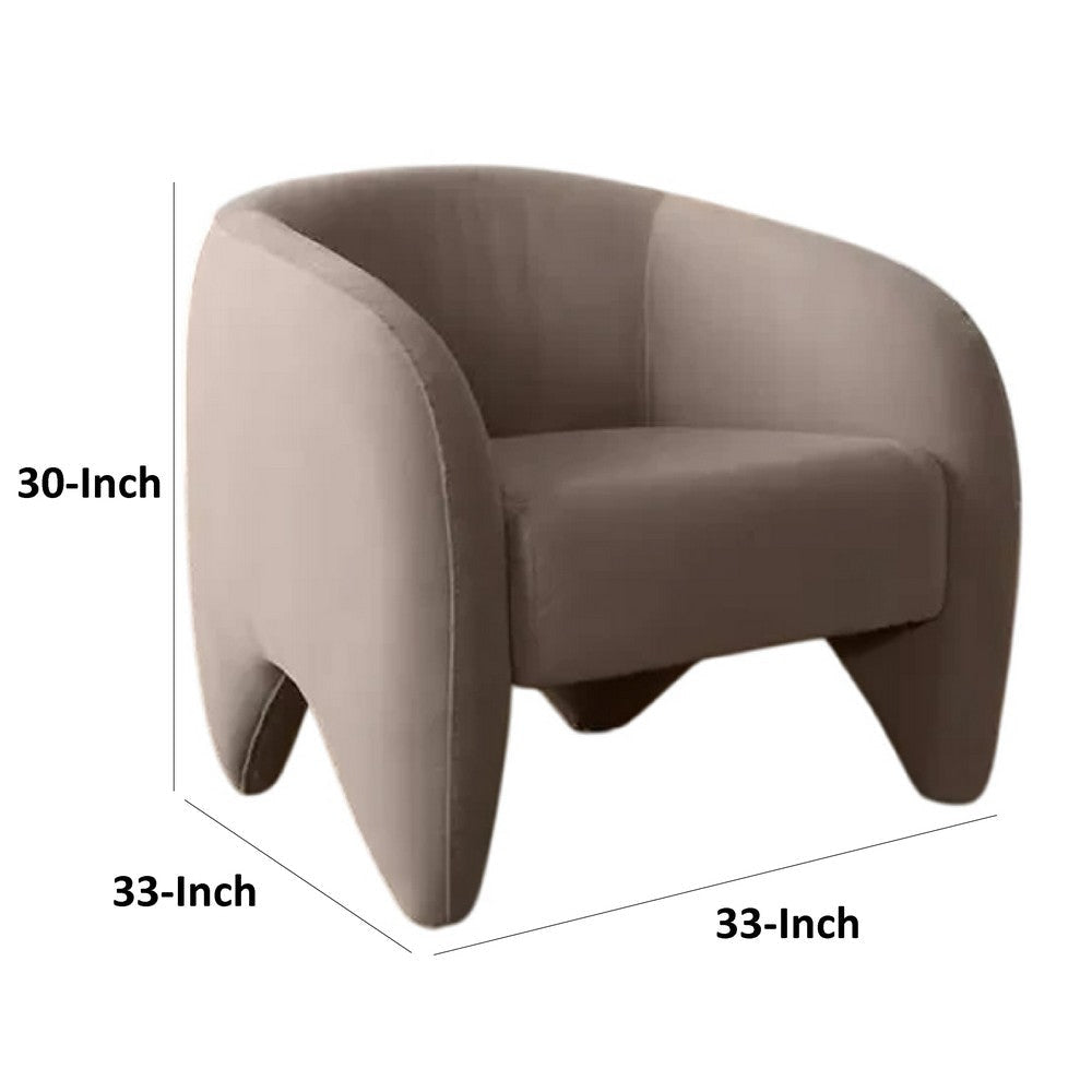 Kiol Accent Chair | Winter Mink Gray Performance Velvet | Sloping Arms BM338722