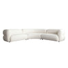 Micy 3pc Sectional Sofa | 3 Accent Pillows | Textured Ivory Polyester BM338724