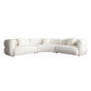 Micy 3pc Sectional Sofa | 3 Accent Pillows | Textured Ivory Polyester BM338724