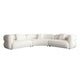 Micy 3pc Sectional Sofa | 3 Accent Pillows | Textured Ivory Polyester BM338724