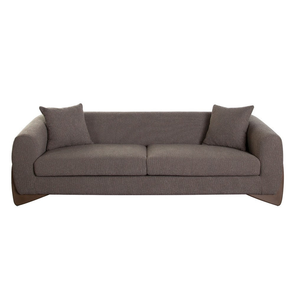 Resy Sofa | 91’’ | 2 Accent Pillows | Toffee Brown Textured Polyester BM338725