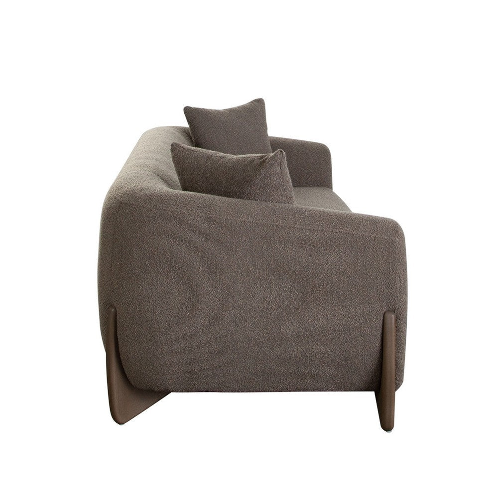 Resy Sofa | 91’’ | 2 Accent Pillows | Toffee Brown Textured Polyester BM338725