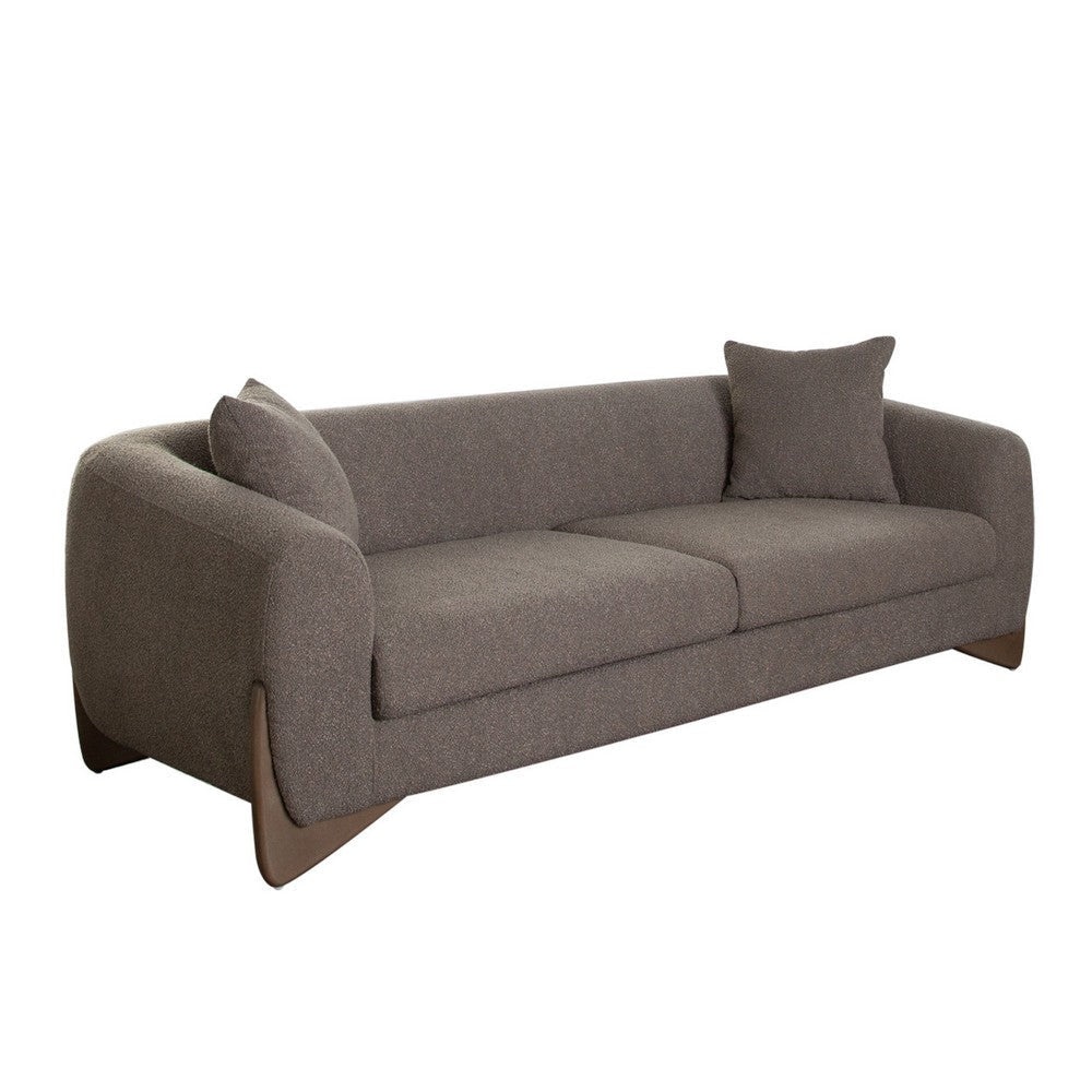 Resy Sofa | 91’’ | 2 Accent Pillows | Toffee Brown Textured Polyester BM338725