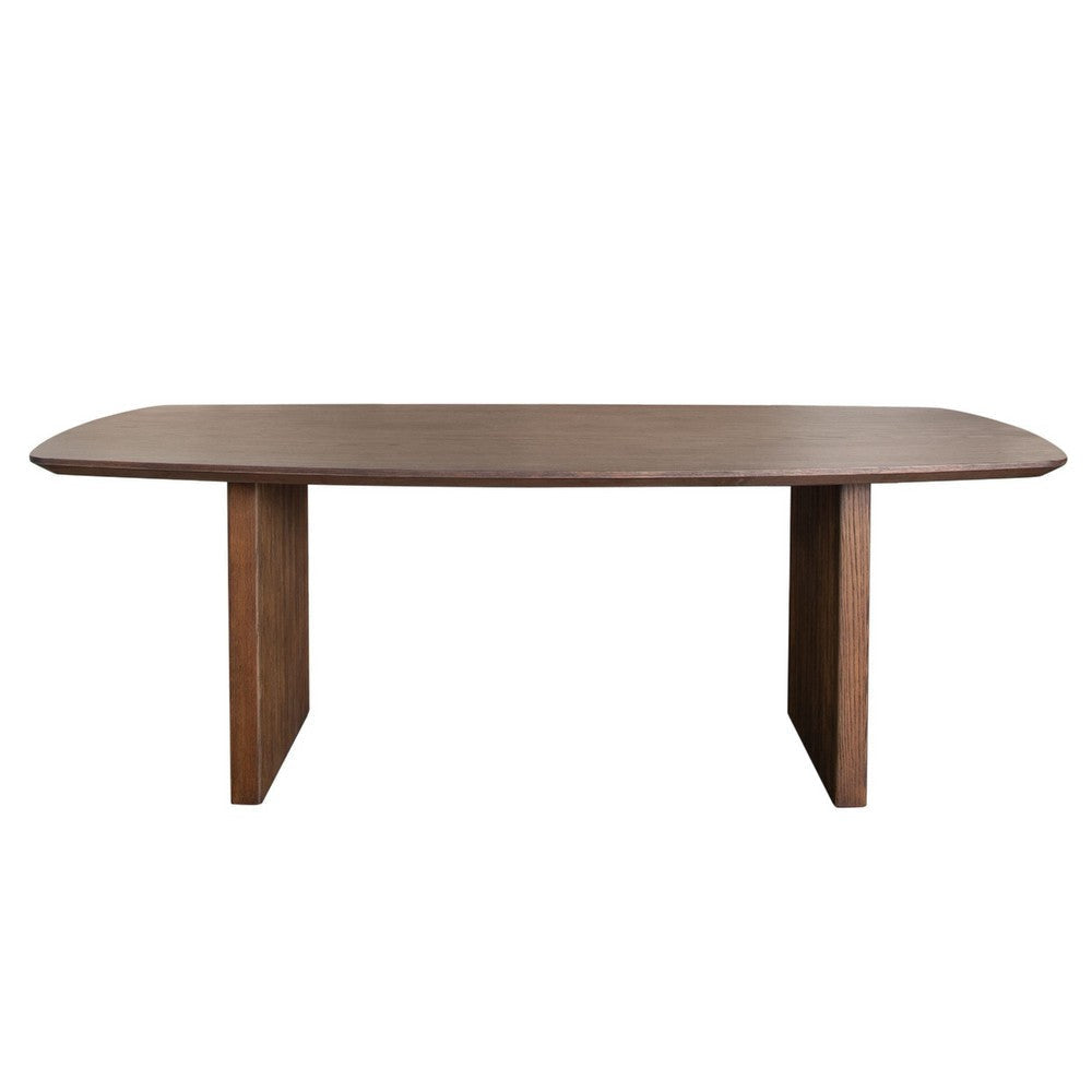 Sezy Dining Table | 87’’ Rectangular Oak Brown Top | Fluted Base BM338726