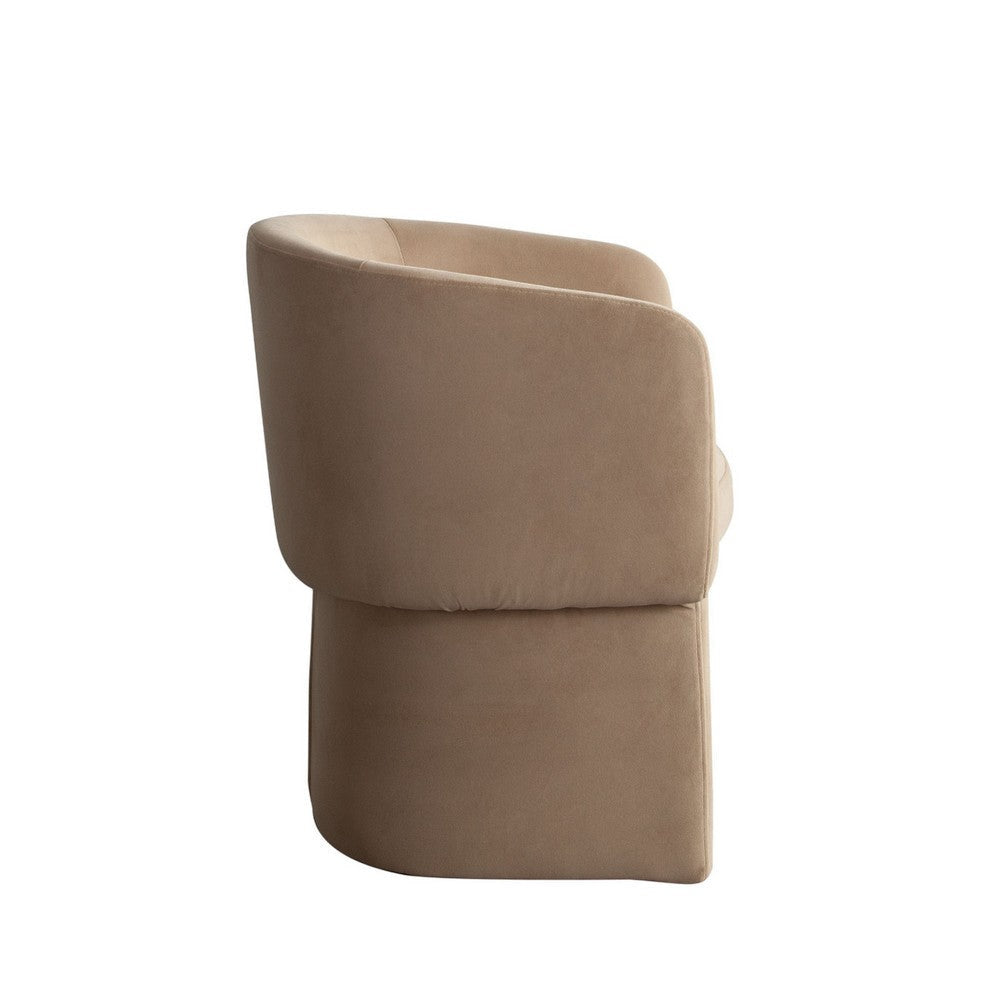 Tesy Dining Side Chair | Camel Brown Performance Velvet | Sloping Arms BM338727