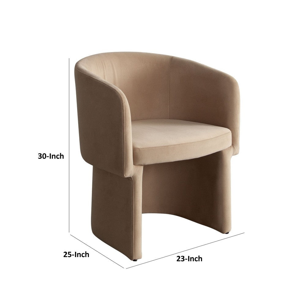 Tesy Dining Side Chair | Camel Brown Performance Velvet | Sloping Arms BM338727