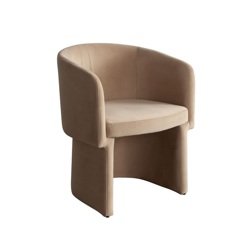 Tesy Dining Side Chair | Camel Brown Performance Velvet | Sloping Arms BM338727