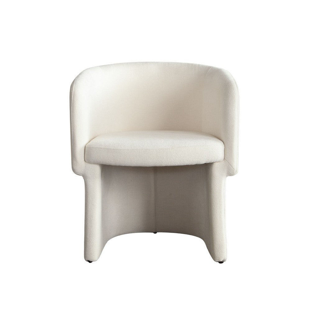 Tesy Dining Side Chair | Elite Ivory Textured Polyester | Sloping Arms BM338728