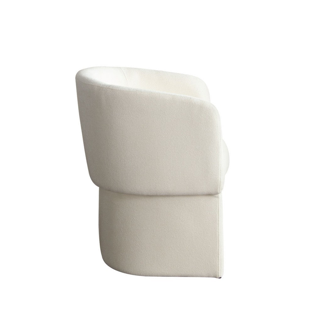 Tesy Dining Side Chair | Elite Ivory Textured Polyester | Sloping Arms BM338728