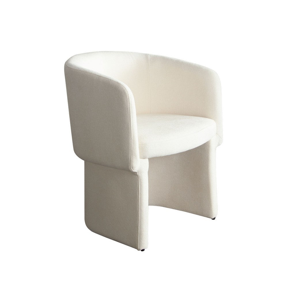 Tesy Dining Side Chair | Elite Ivory Textured Polyester | Sloping Arms BM338728