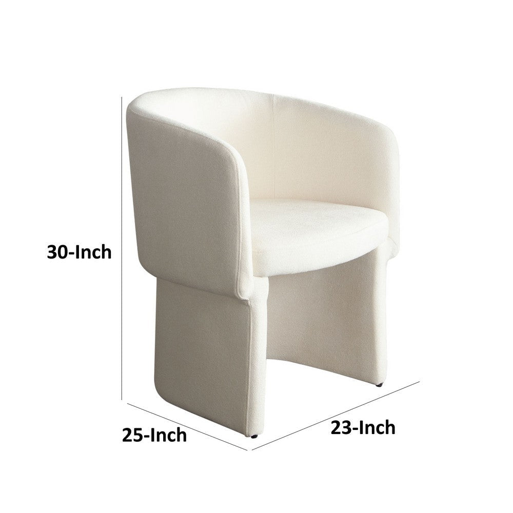 Tesy Dining Side Chair | Elite Ivory Textured Polyester | Sloping Arms BM338728