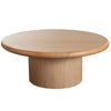 Camy Coffee Table | 41’’ Round Top and Pedestal Base | Light Oak Brown BM338729