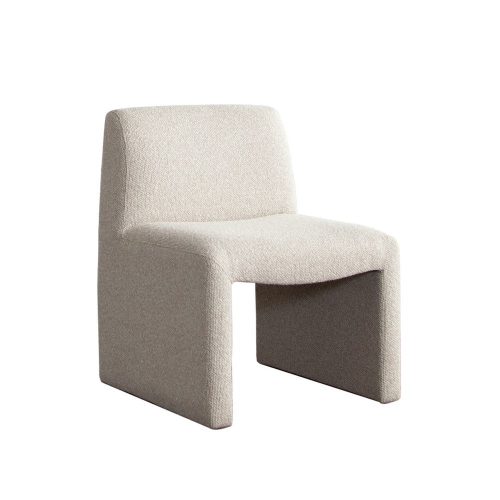 Zena Dining Side Chair | Armless Textured Wheat Brown Polyester Seat BM338730